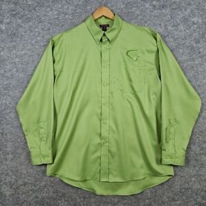 Red House Button Down Shirt Size XL Bud‎ Light Lime Green Non-Iron Embroidered